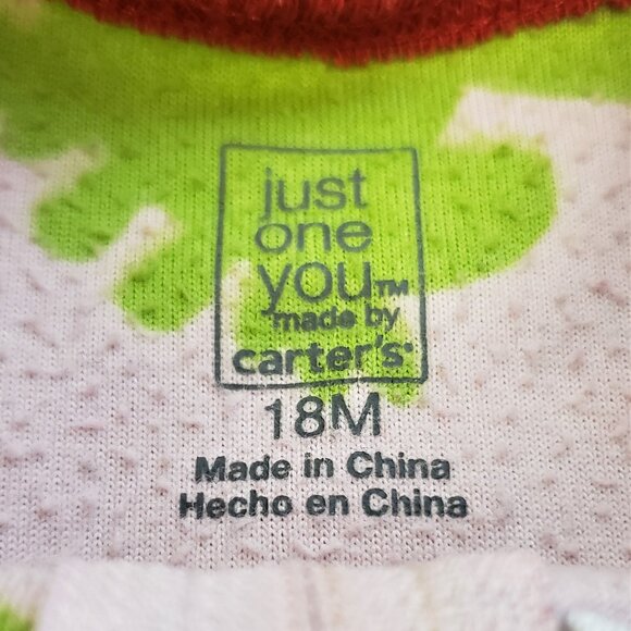 2 Pink Frog One Piece Zipper Sleepers for Baby 18 Months: Gerber & Just One You - Picture 7 of 11